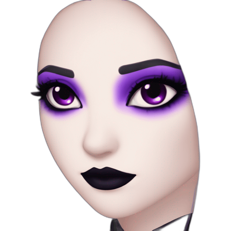 Elissabat long-hair-dark-plumpurple-and-black-vampire-goth-makeup-pinkeyes-romanticgothcloses- emoji