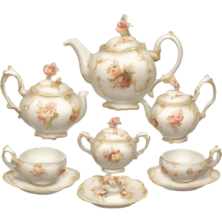 Rococo tea set emoji