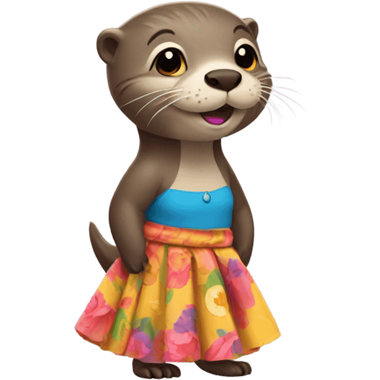 Otter wearing a skirt emoji