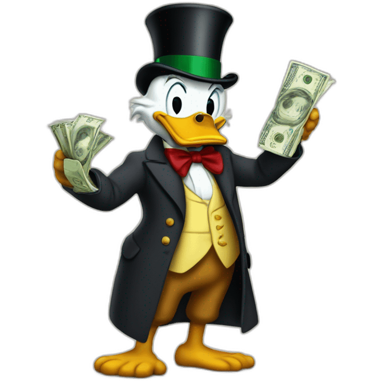 Scrooge McDuck counting money emoji