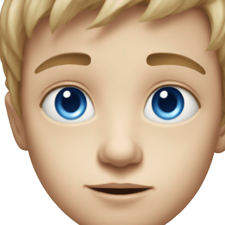 realistic portrait of a boy blue eyes emoji