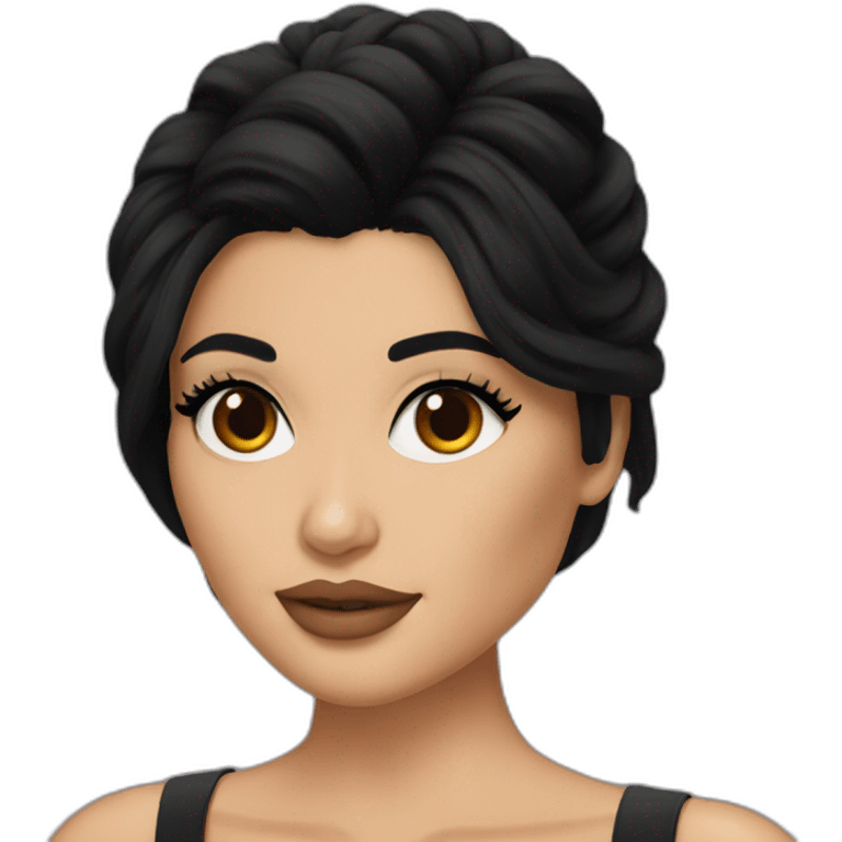 kylie jenner with black hair emoji