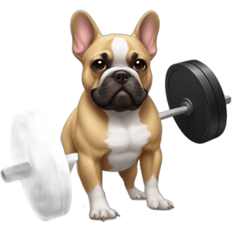 powerlifting french bulldog emoji