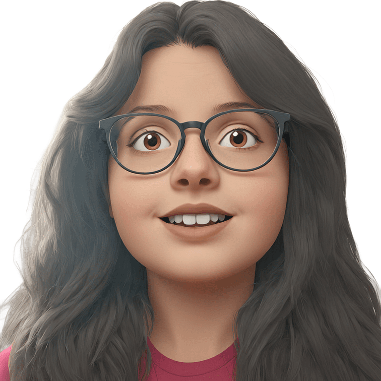 portrait of girl with glasses emoji