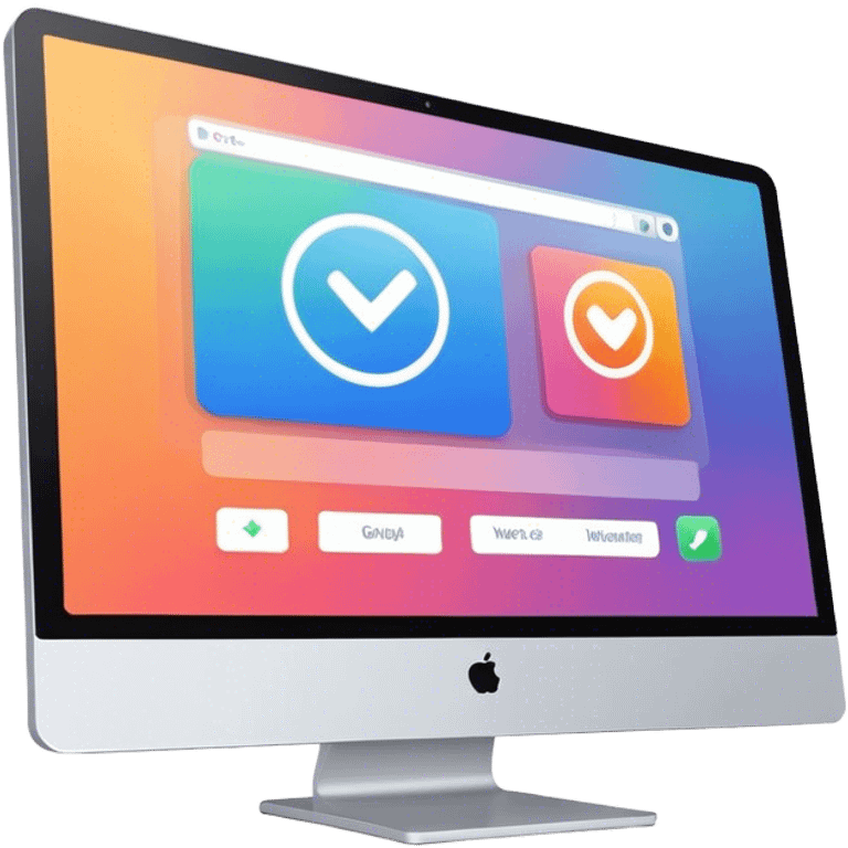 Create an emoji for UX/UI design. Show a monitor or tablet with a web interface mockup displayed on the screen. Use modern, professional colors. Do not include any emojis or smiley faces. Make the background transparent. emoji