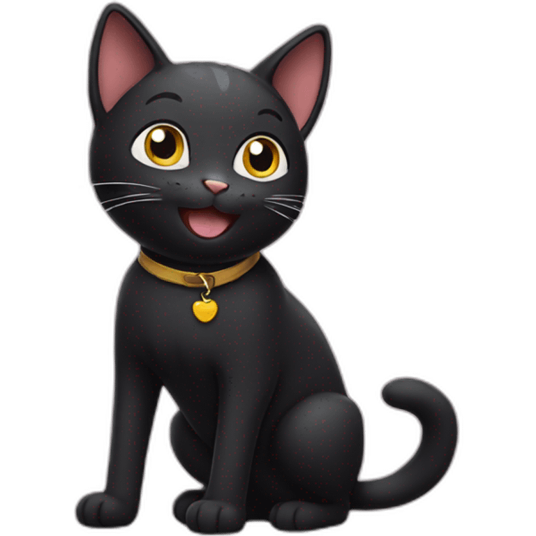 Happy black cat emoji