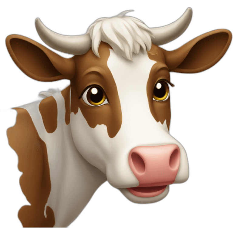 Chat sur vache emoji