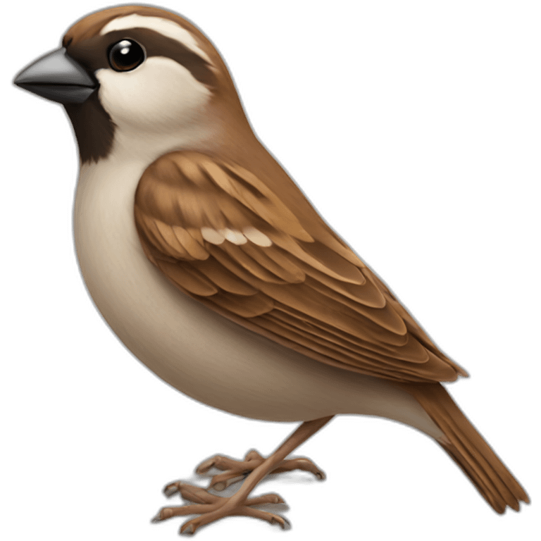 sparrow talking on a cell phone emoji