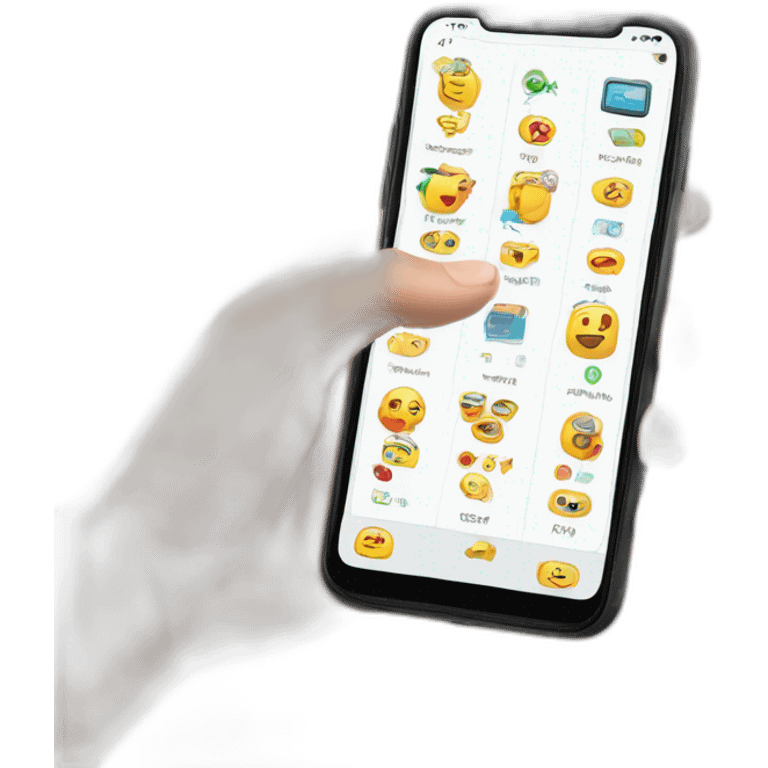 smartfones interface with hand emoji