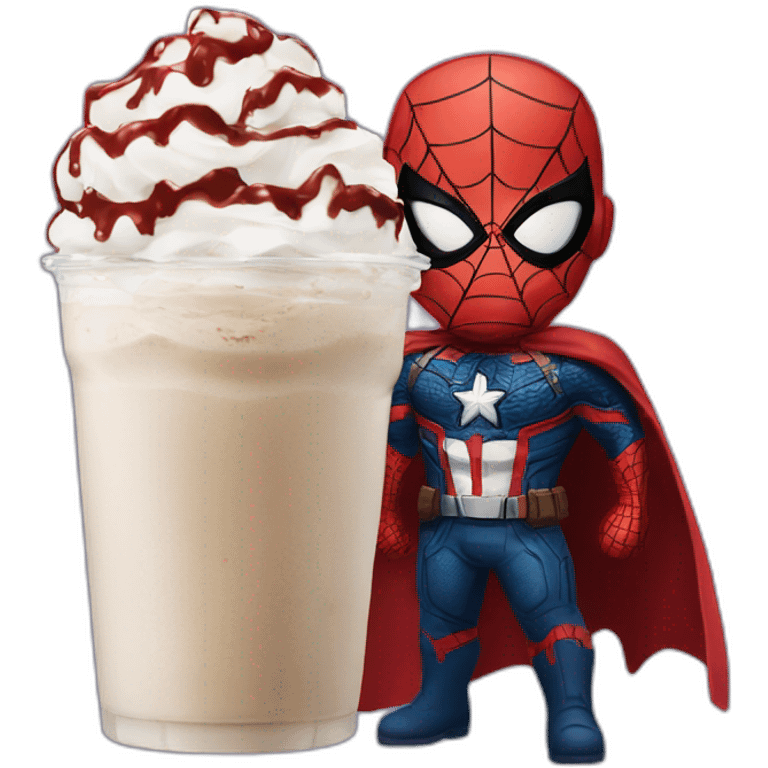 Spiderman frappant captain America emoji