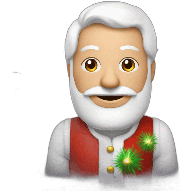 père noël avec feux d'artifice emoji