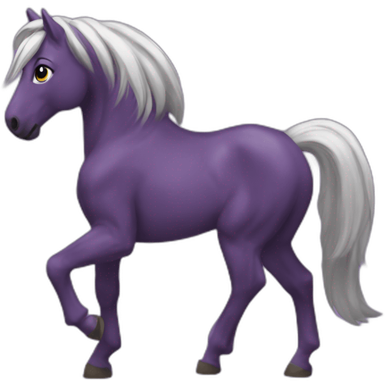 Cavalo roxo andando emoji