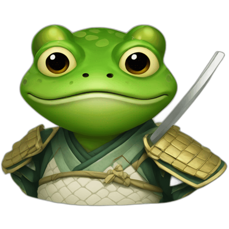 Frog samurai emoji