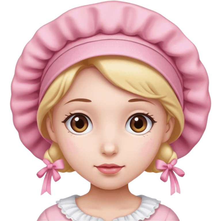 girl wearing a pink bonnet emoji