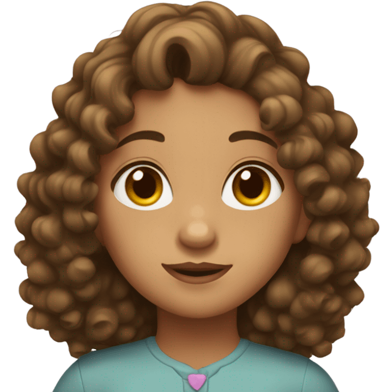 curly brown hair girl  emoji