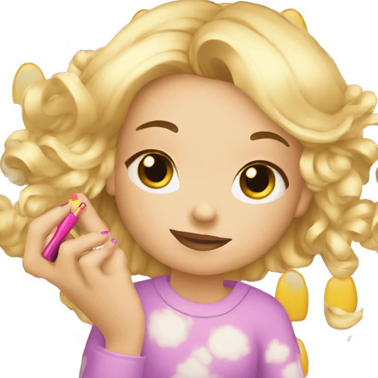 blong girl Putting Nail polish on emoji