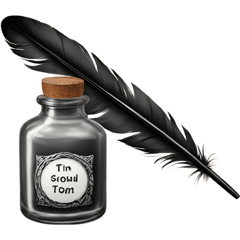 feather pen and ink bottle emoji