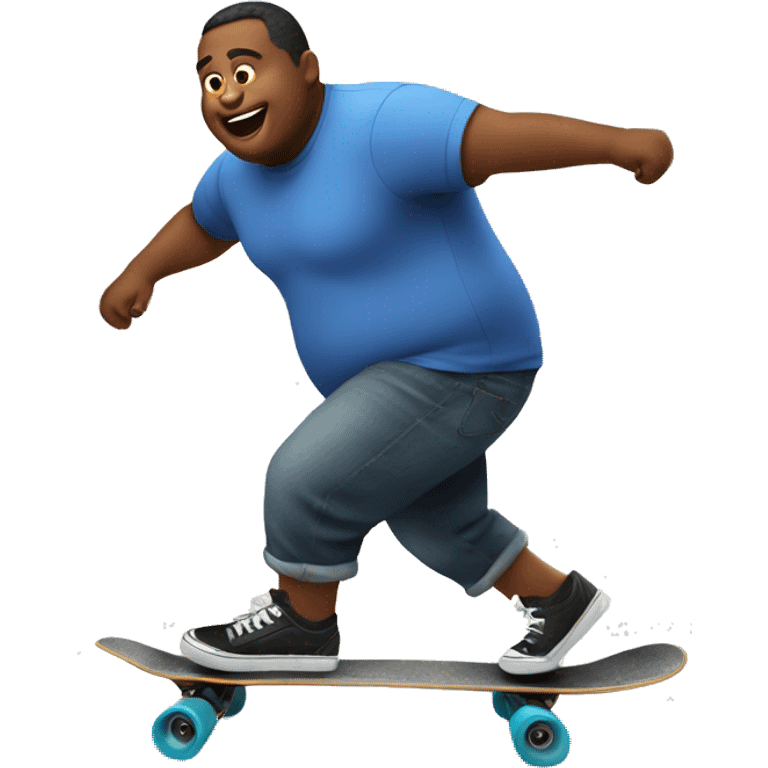 Fat man riding a skateboard emoji