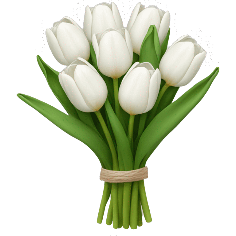 white tulip bouquet  emoji