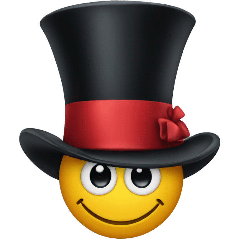 A smiley face with a top hat emoji