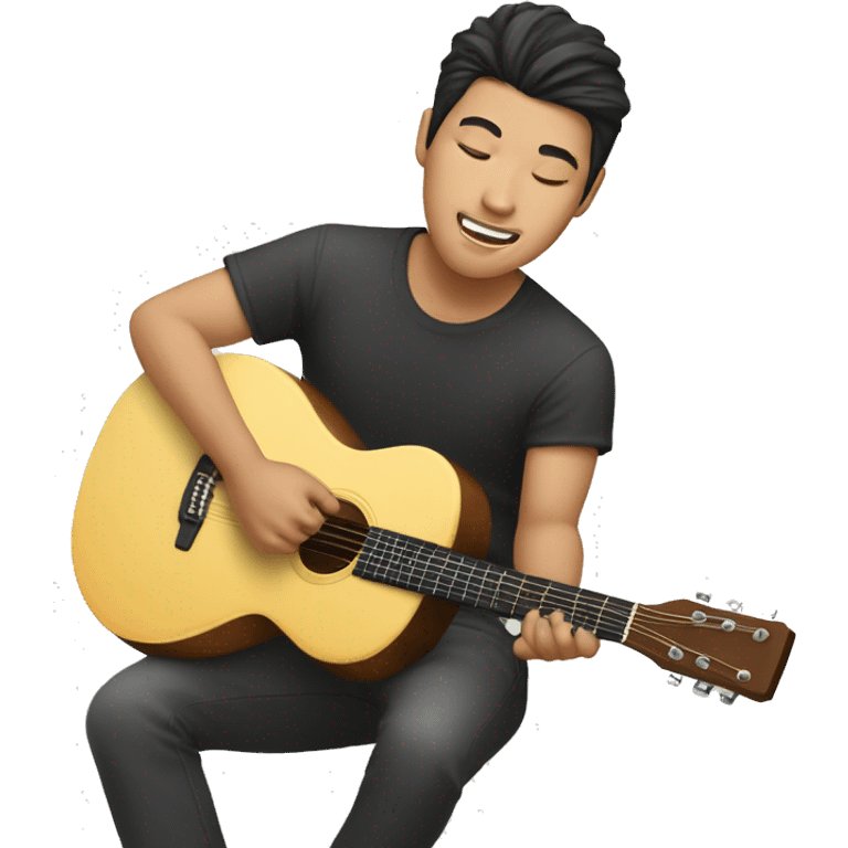 Asian guy playing guitar emoji