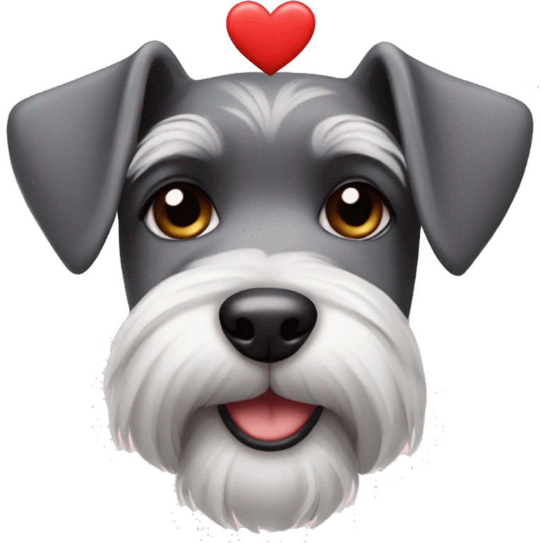 Schnauzer with cute hearts emoji