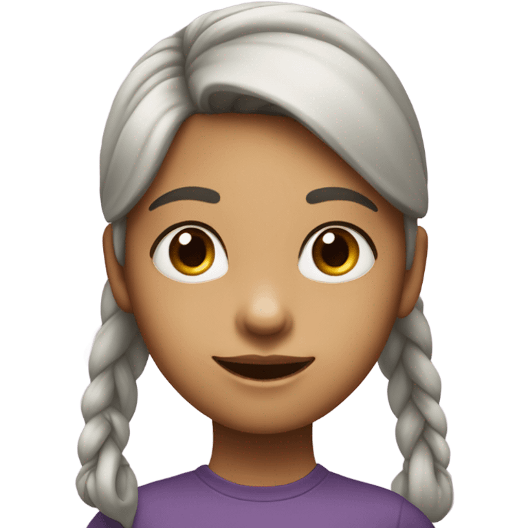 Girl with triangular ponytail and big nose and big spot on side of face emoji