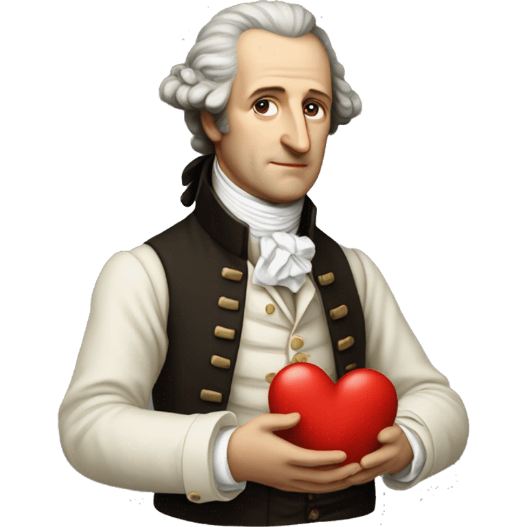 Goethe holds the heart in his hands emoji