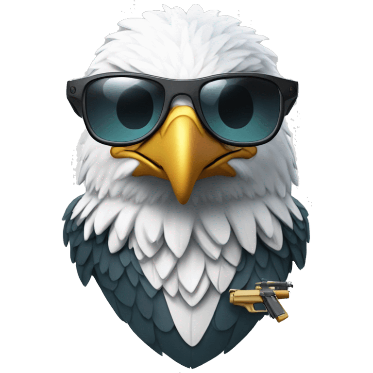 Eagle with ar15 and aviator glasses emoji