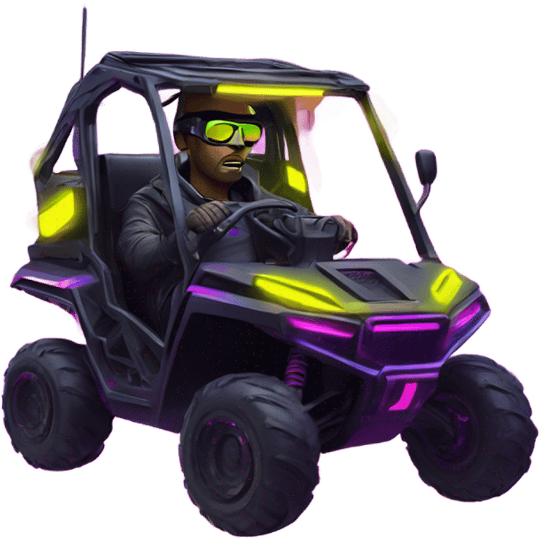 cyber punk UTV neon with driver emoji