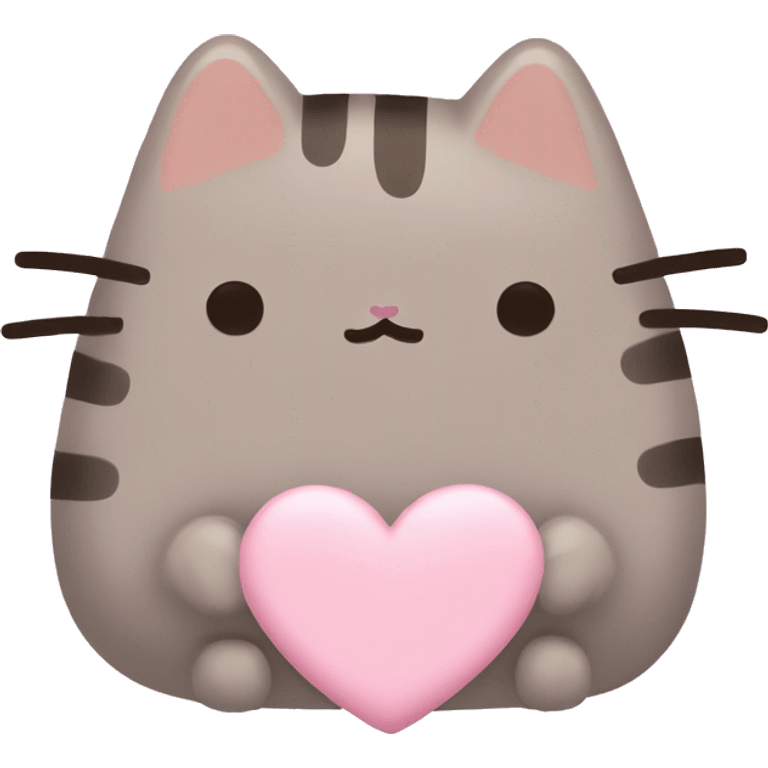 pusheen light pink heart emoji