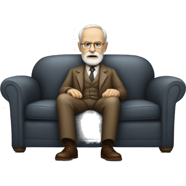 Sigmund freud sitting on the couch.  emoji