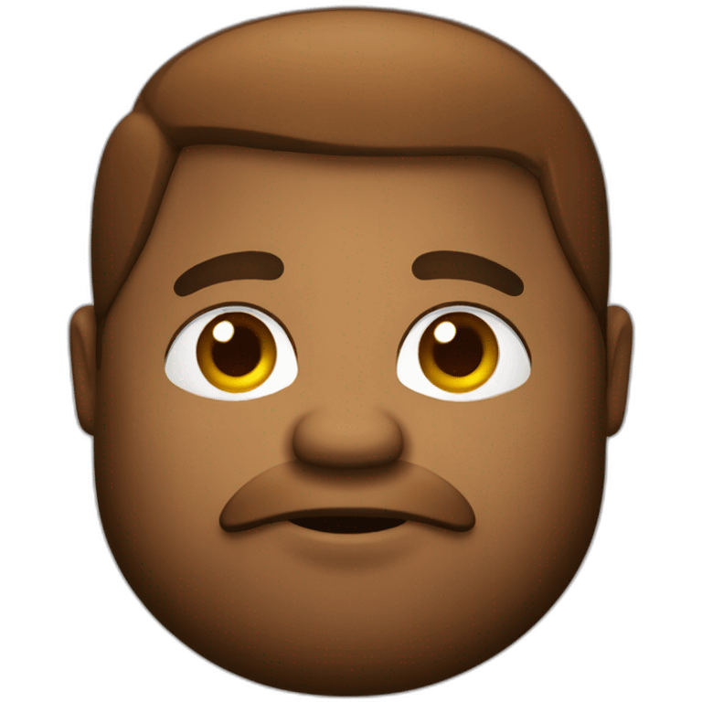 A fat brown person’s face with a light and messy beard emoji