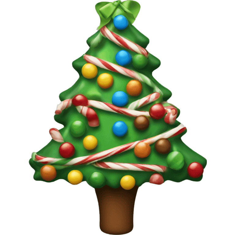 christmas tree with candy emoji