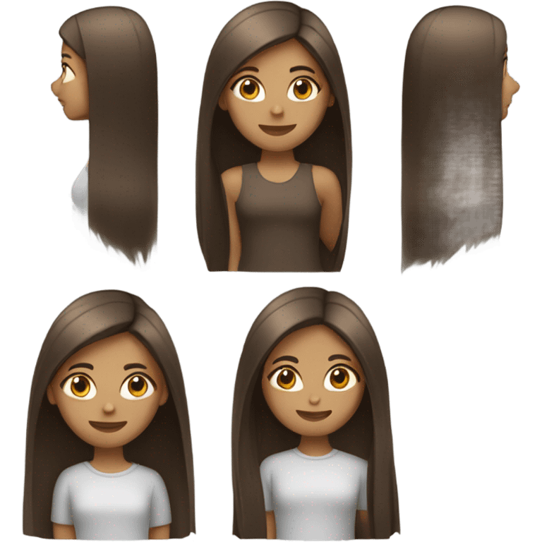 A girl with long straight hair brown or black  emoji