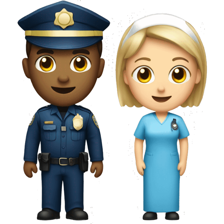 Police and a nurse emoji