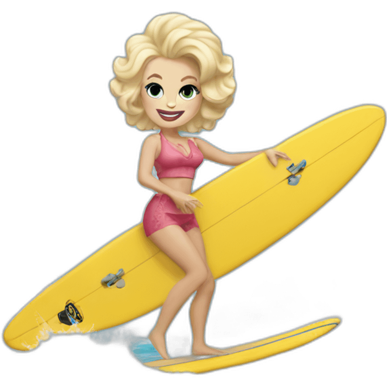 Dolly parton surfing emoji