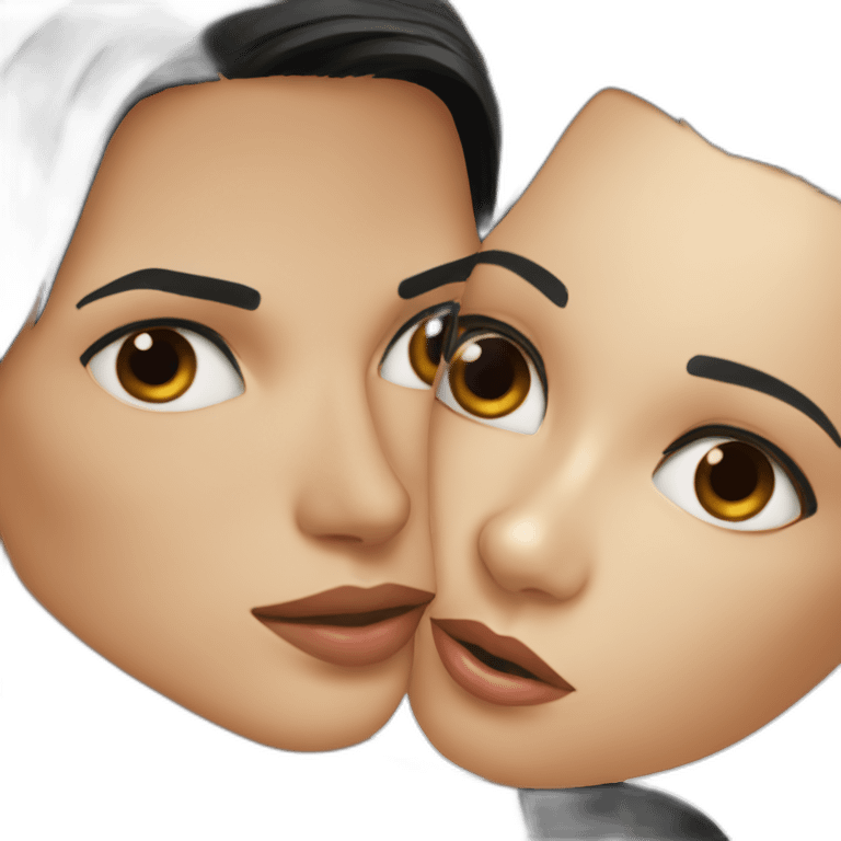 wentworth miller kisses a black girl brown eyes and short black hair emoji