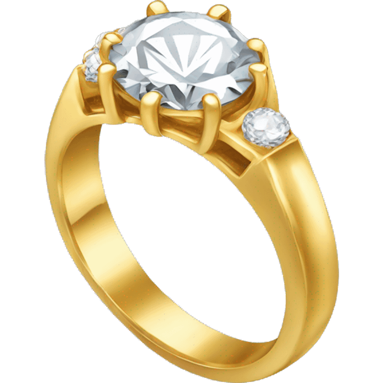 Gold diamond ring with 11 diamonds  emoji