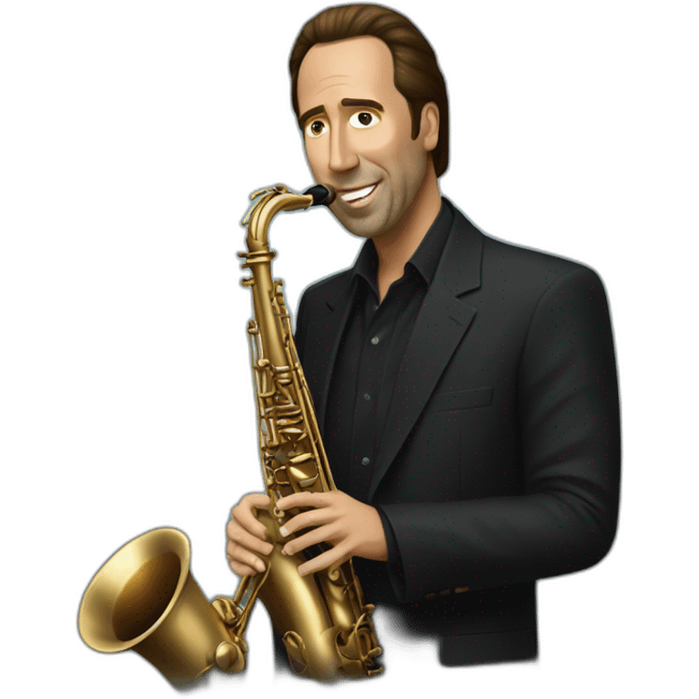 Nick cage playing smooth jazz emoji