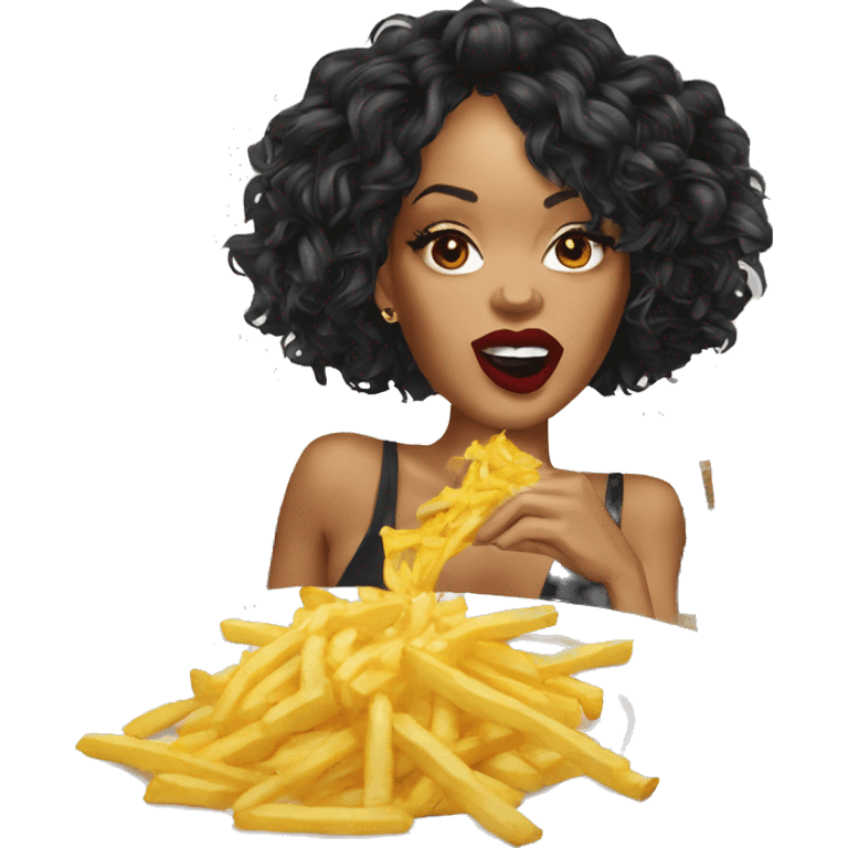 Rihanna qui mange des frites emoji