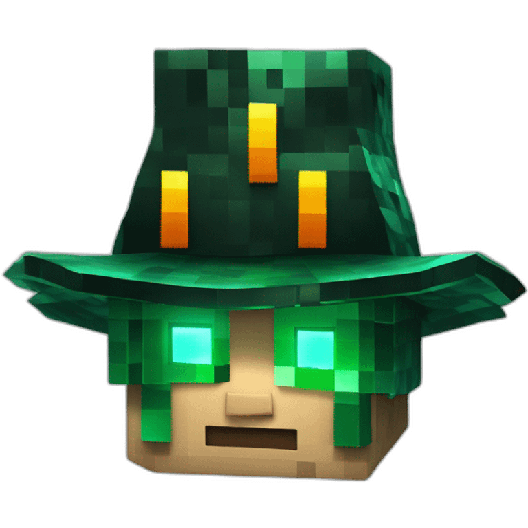 Pixel Minecraft Fedora Halloween Head Mask Diamond Obsidian Emerald Flame Shiny Glow Reward Legendary Unique Epic Mystery emoji