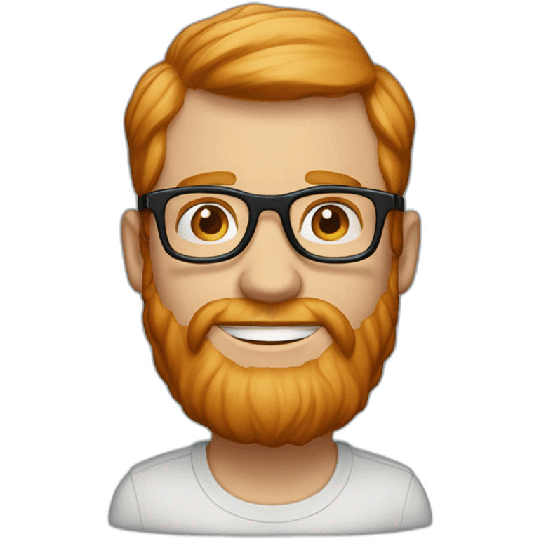 35 year old man with strawberry blond hair, blue eyes and round tortoise-shell glasses emoji