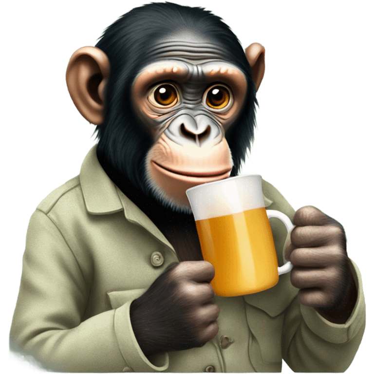 drinking tea chimpanzee emoji