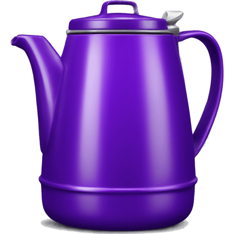 Realistic purple camping coffee pot isolated. emoji