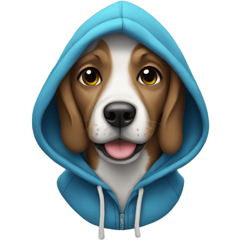 Dog wearing a hoodie emoji