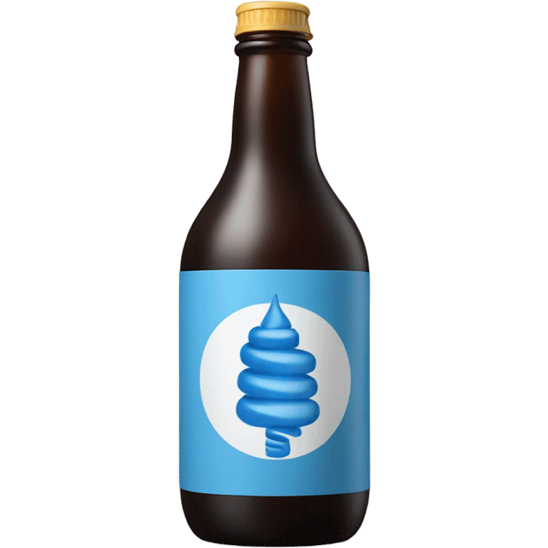 Blue bottle with a spiral logo on the bottle  emoji