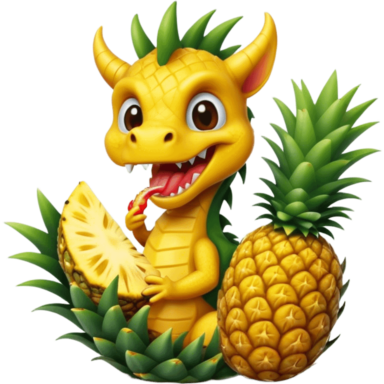 Dragon eating pineapple  emoji