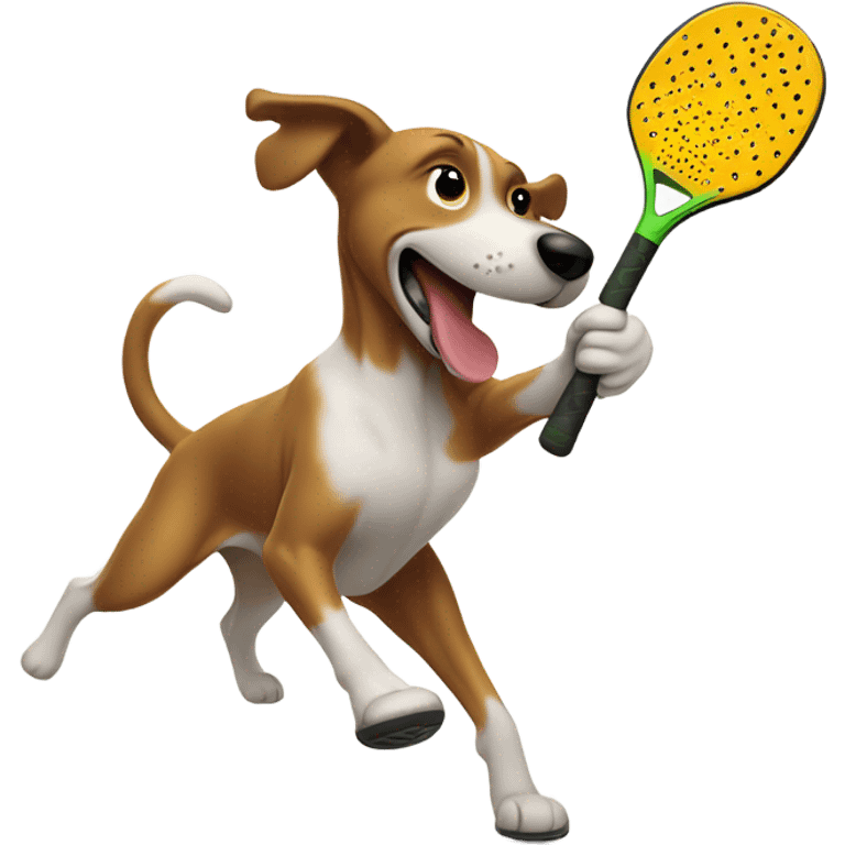 dog playing pickleball emoji