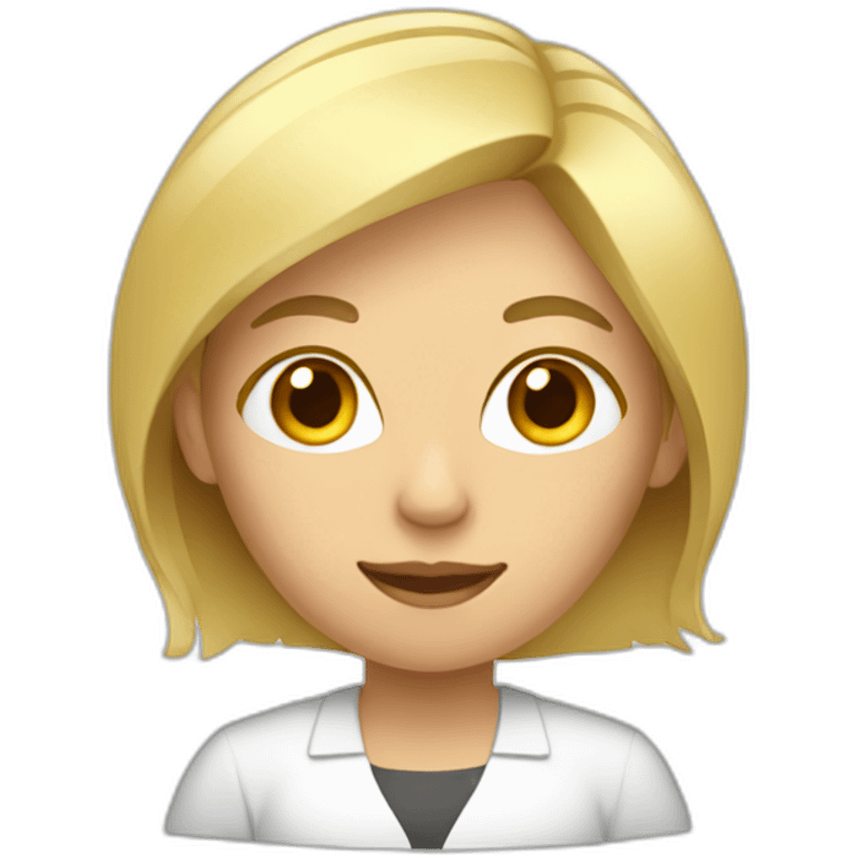 women with blonde hair filling paperwork emoji